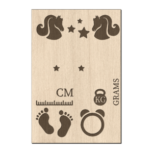 Houten naambord geboorte unicorn