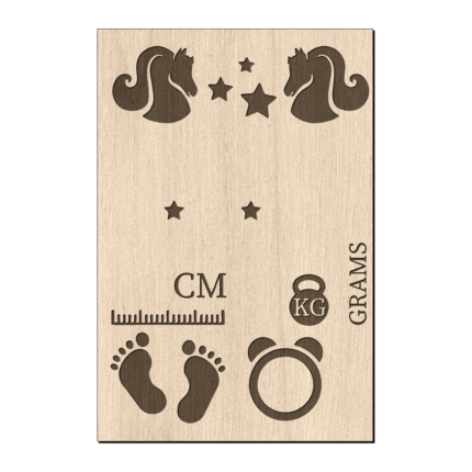 Houten naambord geboorte unicorn