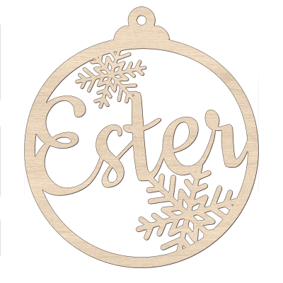 Gepersonaliseerde houten kerstbal ster met naam