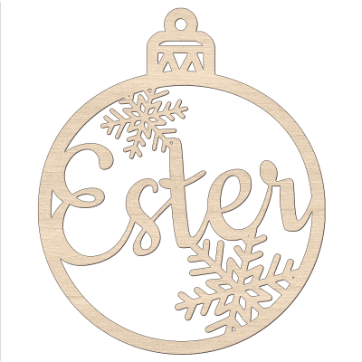 Gepersonaliseerde houten knop kerstbal ster met naam