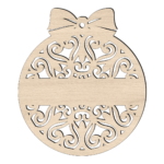 Gepersonaliseerde houten strik kerstbal sier met naam