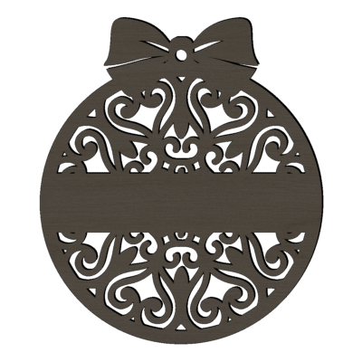 Gepersonaliseerde houten strik kerstbal sier met naam zwart