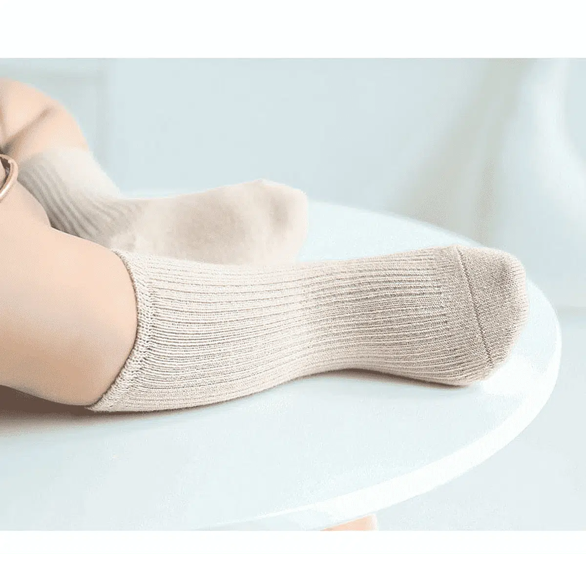 Warme katoenen babysokjes diep oranje - Afbeelding 2