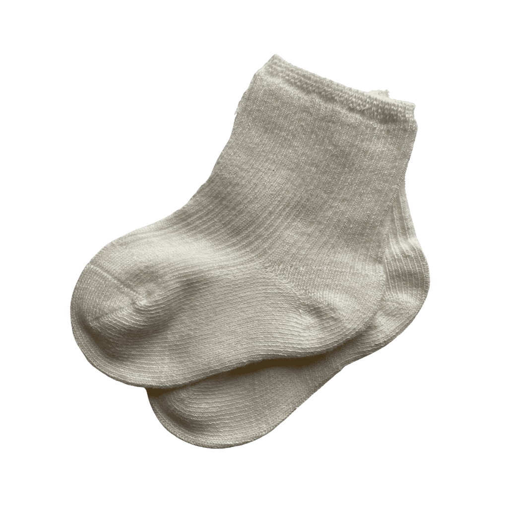 Warme katoenen babysokjes beige