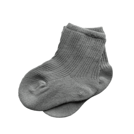 Warme katoenen babysokjes grijs