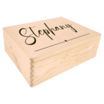 Natuurlijk houten newborn kist met naam