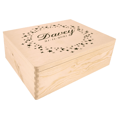 Houten littlestar geboorte kist met naam klein