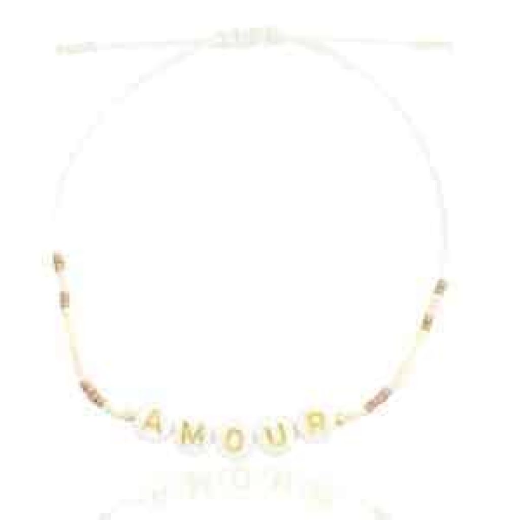 Trendy armband AMOUR beige goud