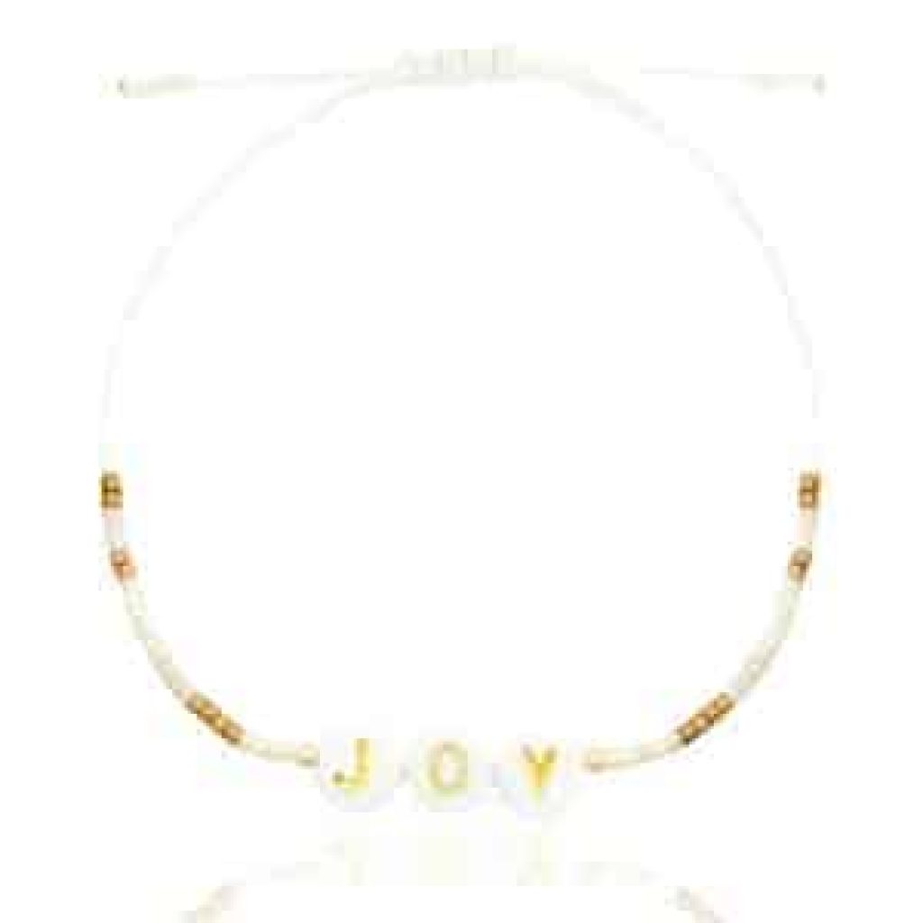 Trendy armband JOY beige goud