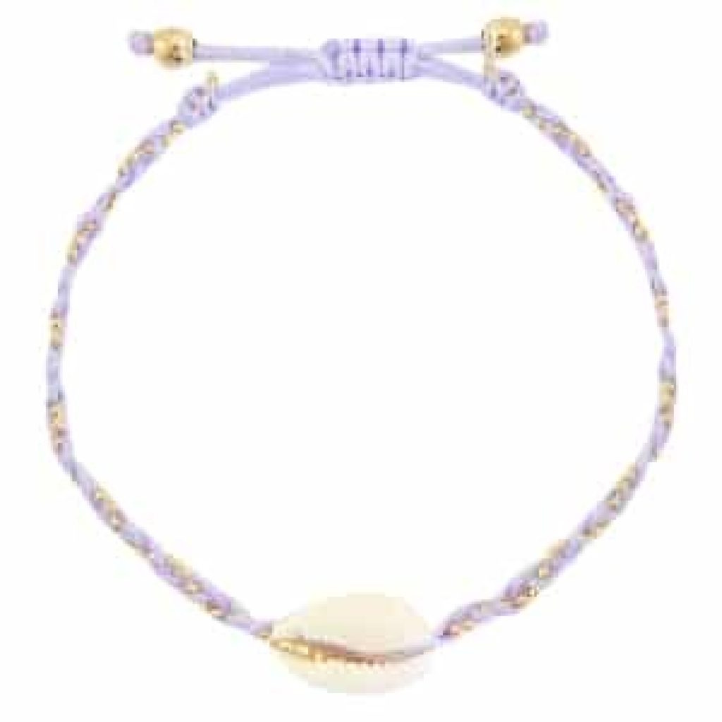 Trendy armband schelp paars lila