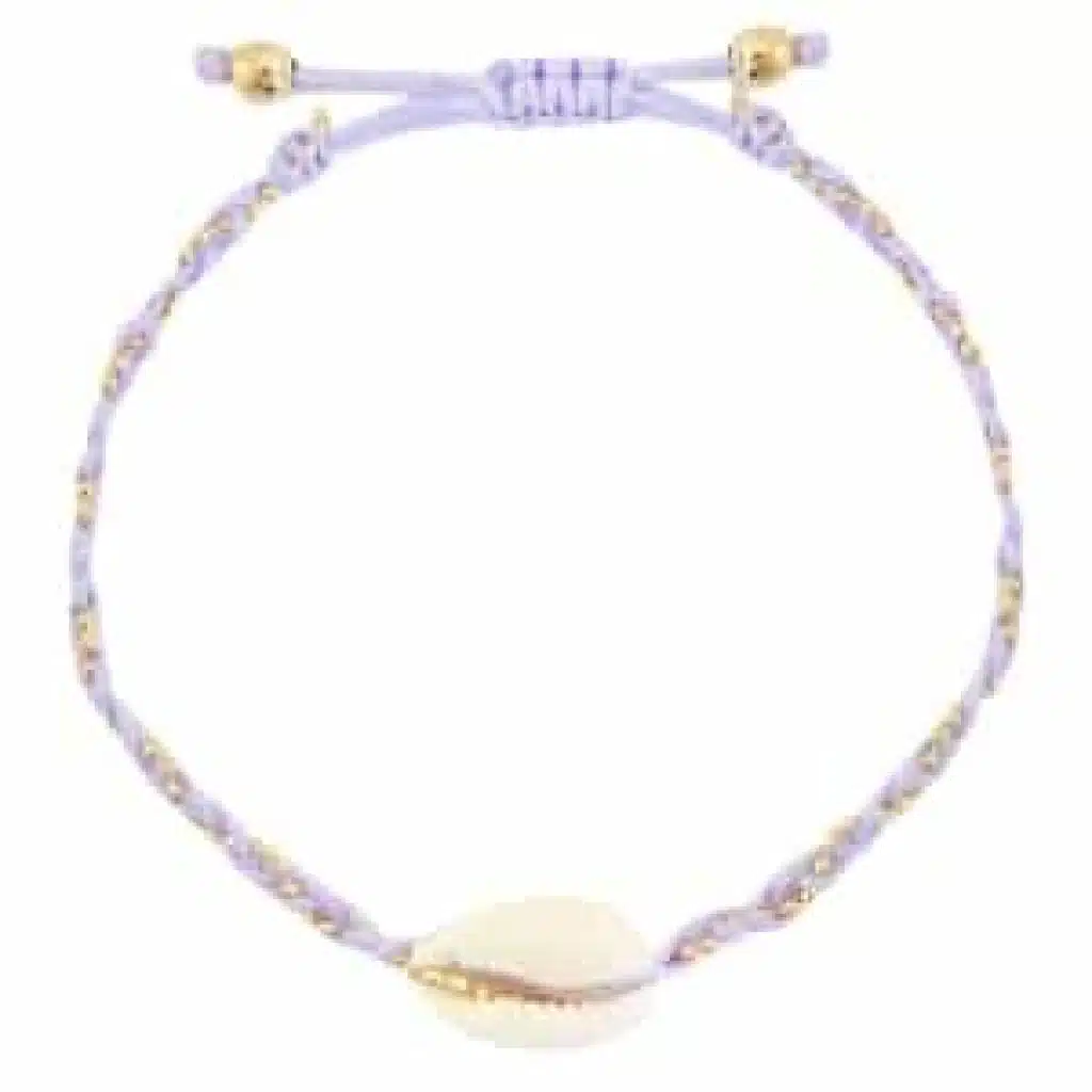 Trendy armband schelp paars lila
