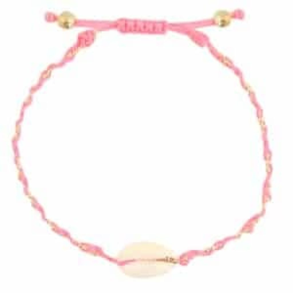 Trendy armband schelp roze