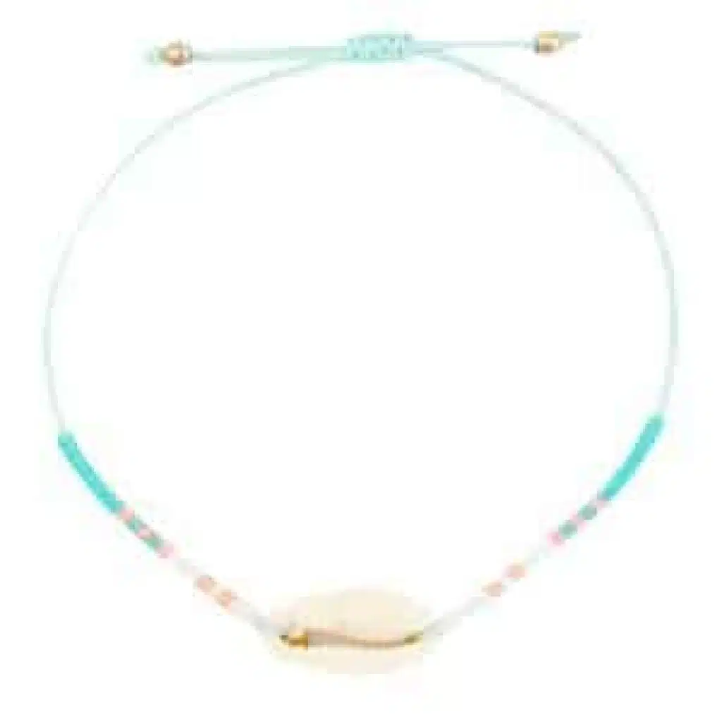Trendy armband schelp turquoise