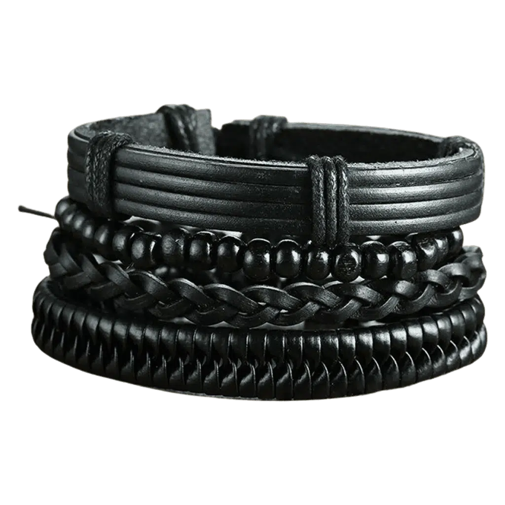 lederen heren armband vintage gevlochten