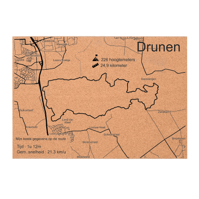 Liggend MTB Route drunen zwart