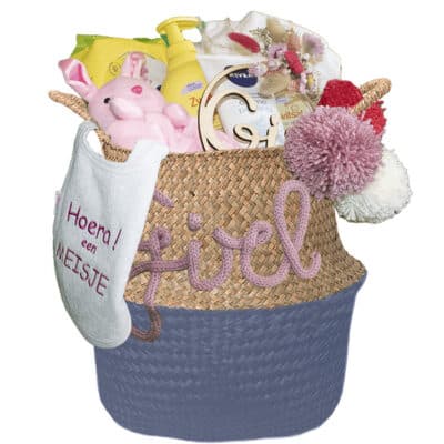 Gevulde kraam mand meisje Blush provence blauw