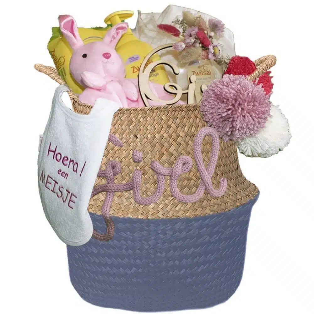 Gevulde kraam mand voor een meisje Roze provence blauw