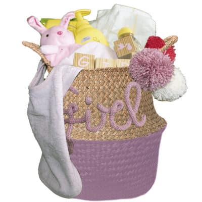 Kraam mand voor een meisje Zon roze