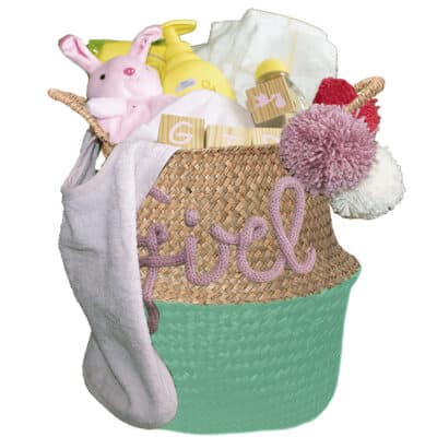 Kraam mand voor een meisje Zon zeegroen