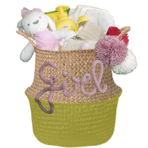 Kraammand voor een meisje Lief geel 5 Kraammand voor een meisje Lief geel