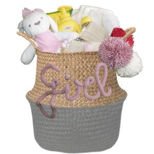 Kraammand voor een meisje Lief muis grijs 5 Kraammand voor een meisje Lief muis grijs