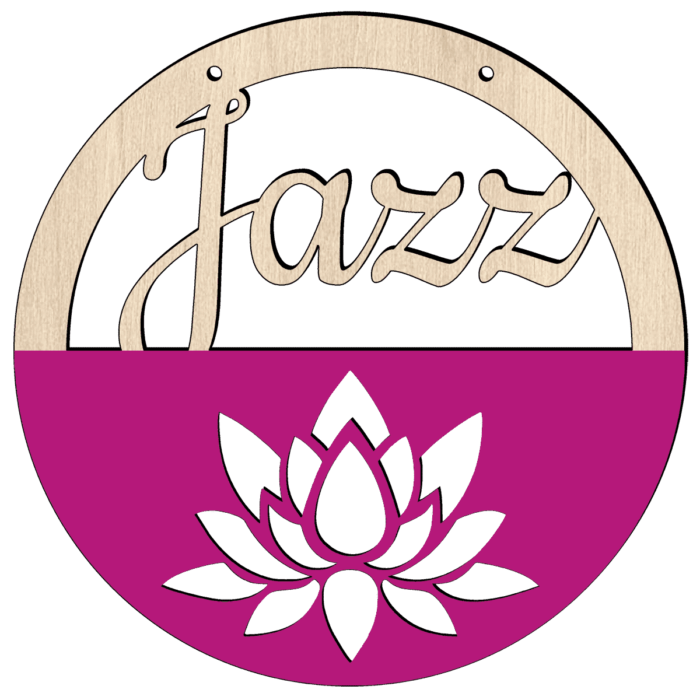 Houten lotus hoepel met naam muis fusia