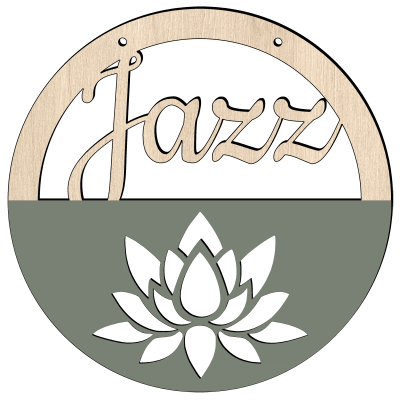 Houten lotus hoepel met naam muis olijf groen