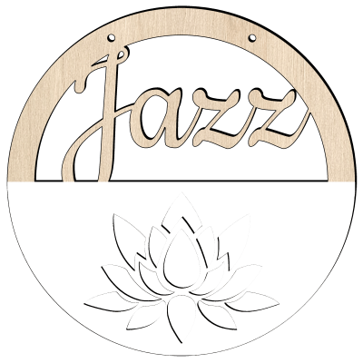 Houten lotus hoepel met naam muis wit