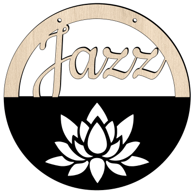 Houten lotus hoepel met naam muis zwart