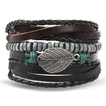 Leren armband roma zwart