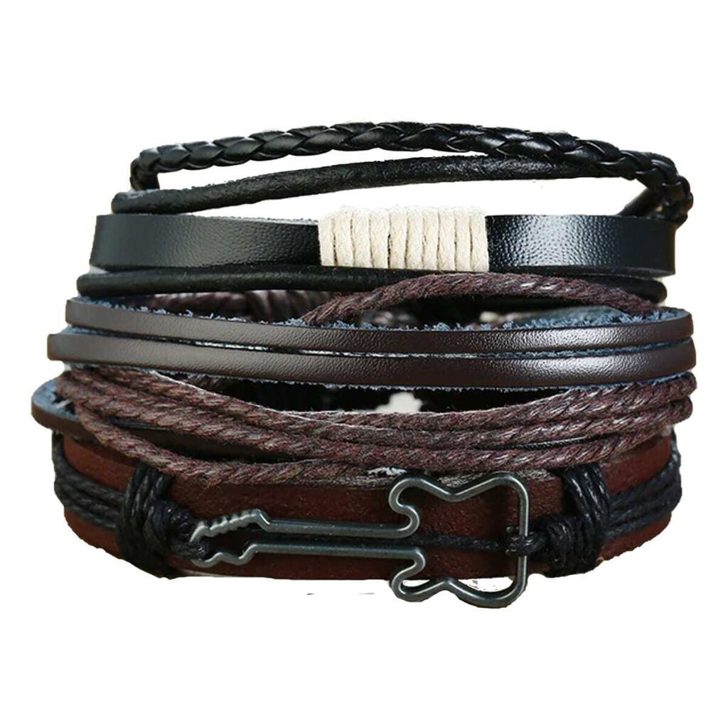 Leren armband vintage gitaar