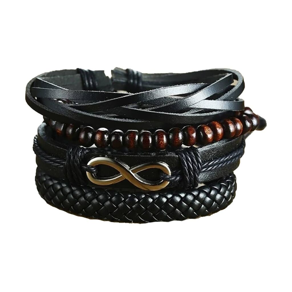 Leren armband vintage infinity