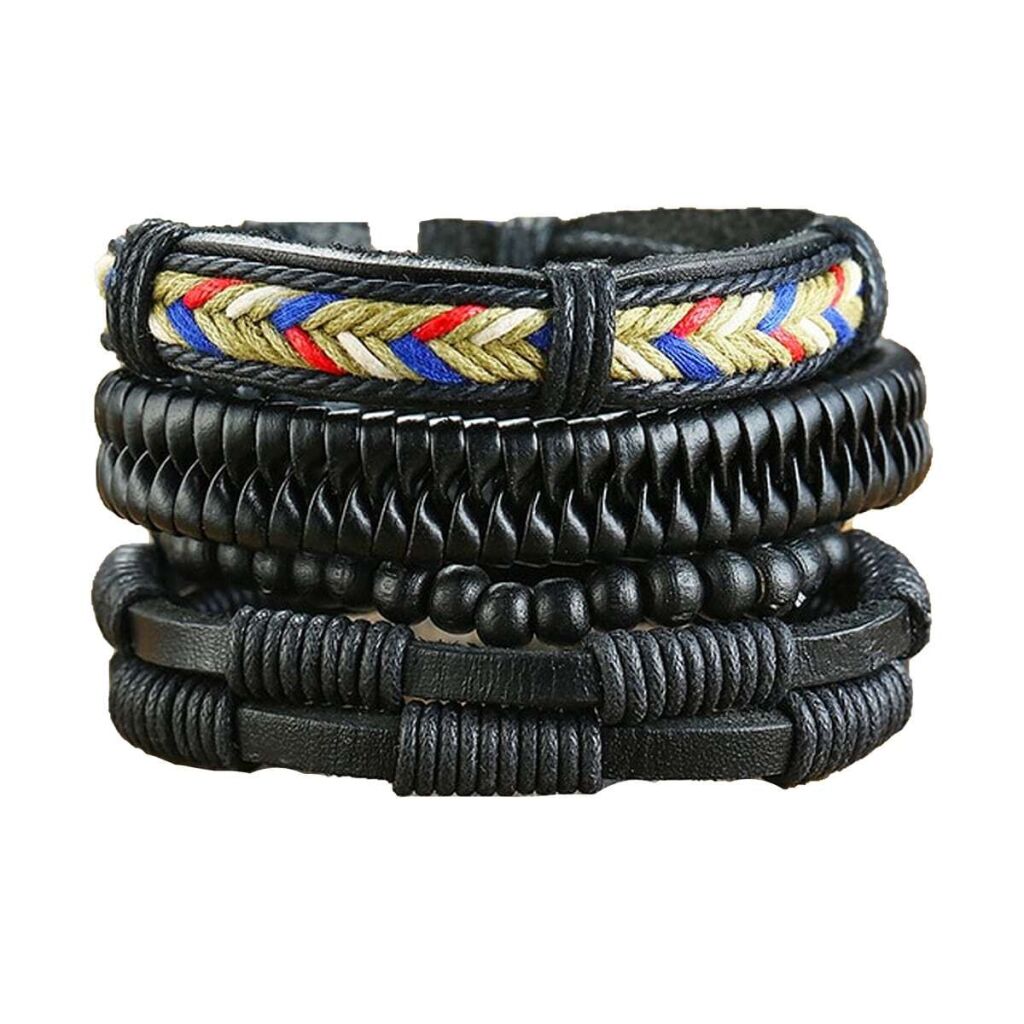 Leren armband vintage mini tribal