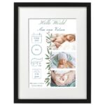 Geboorte print fotolijst met baby foto jongen - Imagen 2