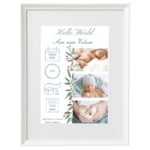 Geboorte print fotolijst met baby foto jongen