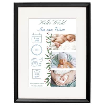 Geboorte poster met foto jongen 4