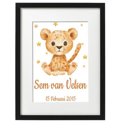 Gepersonaliseerde geboorte poster cheeta 2