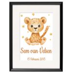 Geboorte print geboorte poster cheeta met stats – Image 3