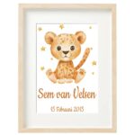 Geboorte print geboorte poster cheeta met stats – Image 6