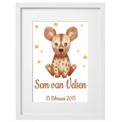 Gepersonaliseerde geboorte poster hyena
