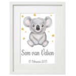 Geboorte print geboorte poster koala met stats – Image 4