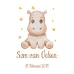 Geboorte print geboorte poster nijlpaard met stats - Imagen 7