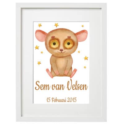 Gepersonaliseerde geboorte poster spookdiertje