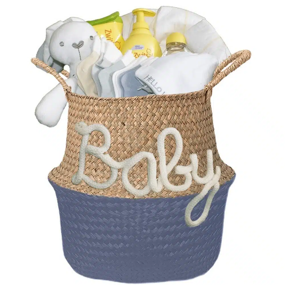 Kraam cadeau mand babygift neutraal met naam - Imagen 11