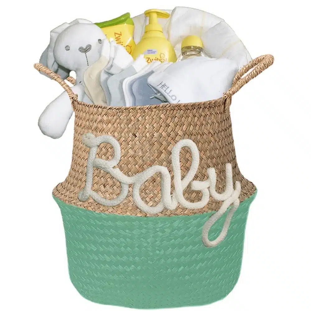 Kraam cadeau mand babygift neutraal met naam - Imagen 14