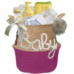 Kraam cadeau mand unisex neutraal met naam - Imagen 4