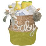 Kraam cadeau mand unisex neutraal met naam - Imagen 5