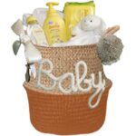 Kraam cadeau mand basic neutraal met naam – Image 3