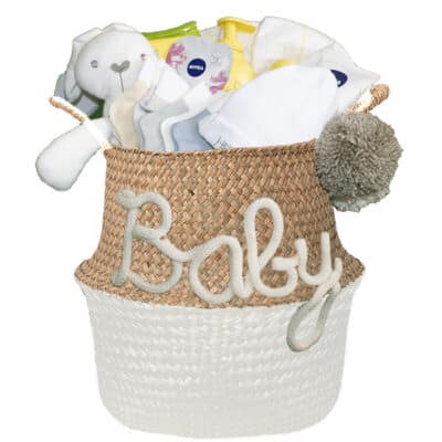 Gevulde kraammand neutraal Wish wit