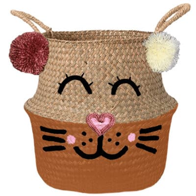 Half gekleurde konijn mand diep oranje